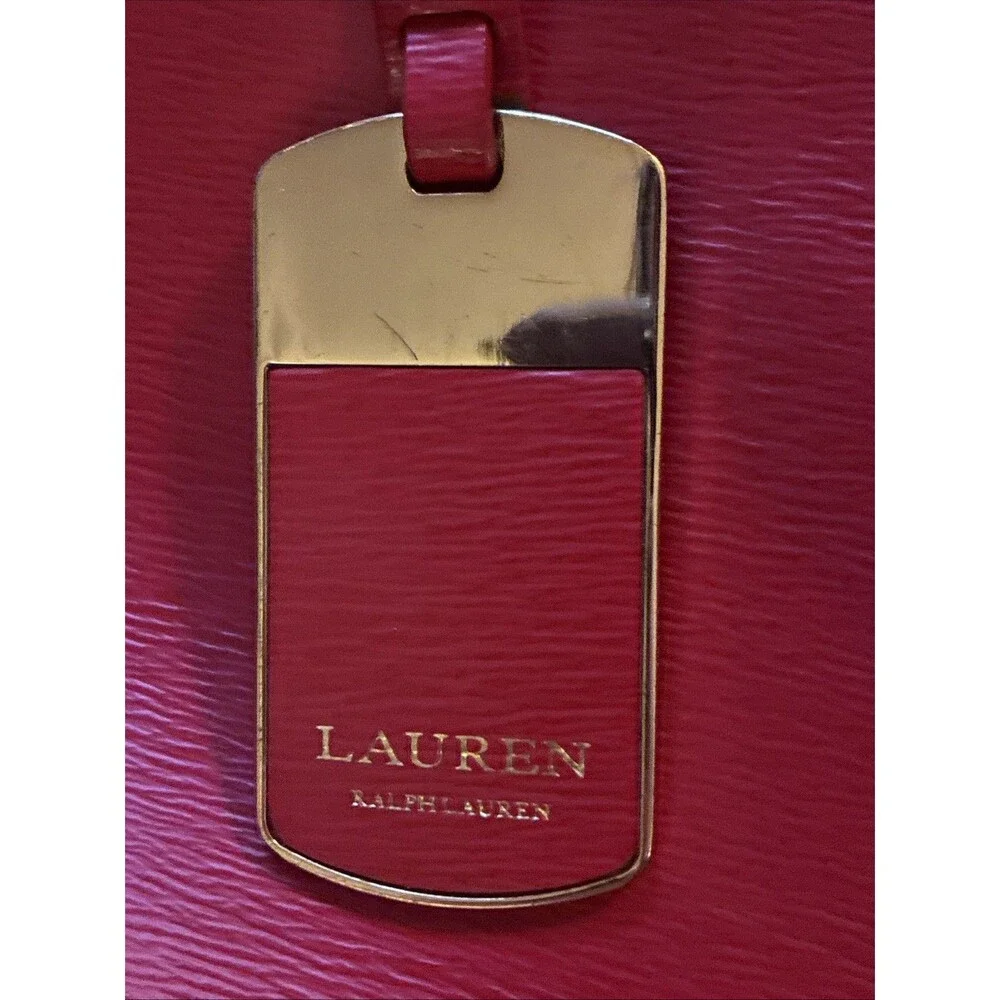 Lauren Ralph Lauren Women’s Newbury Red Double-Zip Satchel Tote Purse - Picture 2 of 8